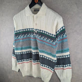 College Jumper Mens Large L Vintage Collared Knitted Italian Cotton